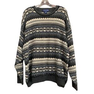 Vintage Saville Row Dad Sweater Nordic Cabincore Après-ski Sweater Sz L